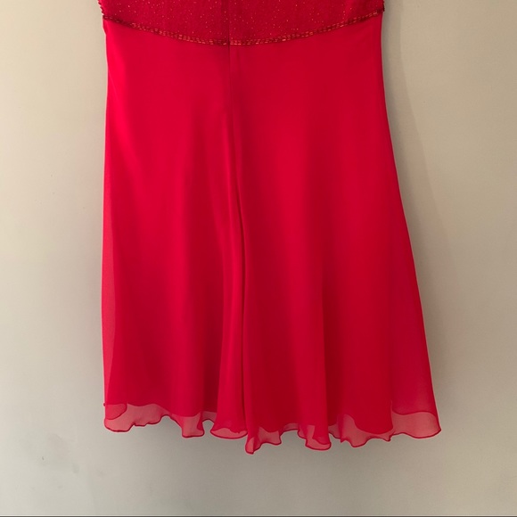 Vintage Bieff Basix for David York Red Beaded Silk A Line Dress Size 4 - Picture 6 of 7